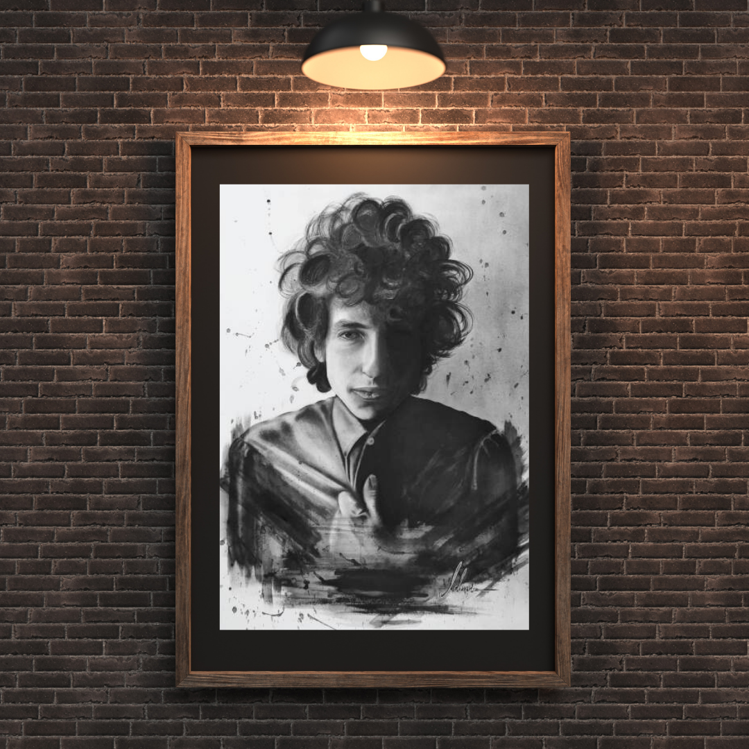 Kohlenbild "Bob Dylan" Original