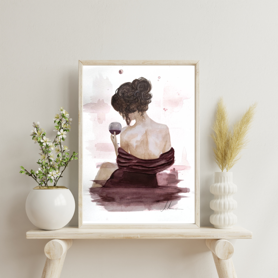 Aquarell "Silent Sip" Original