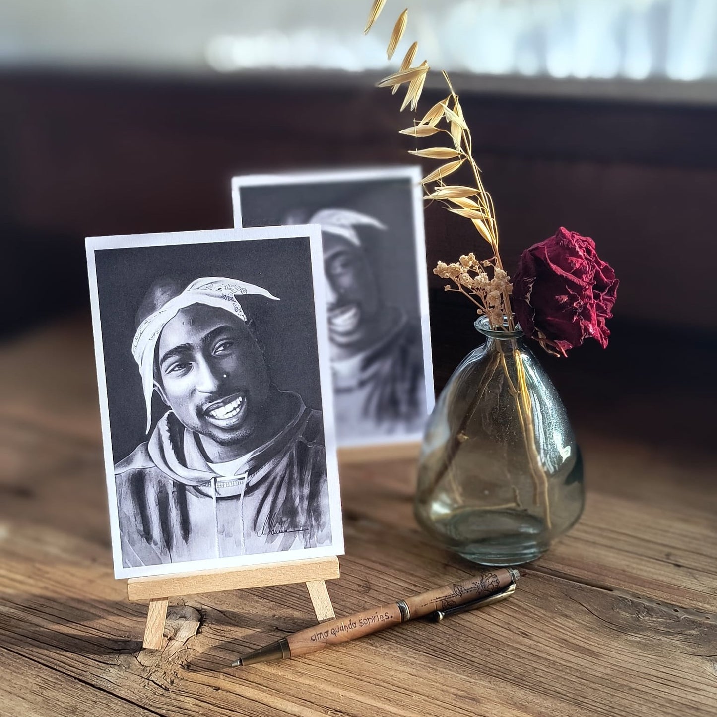 Kohlenbild "Tupac"