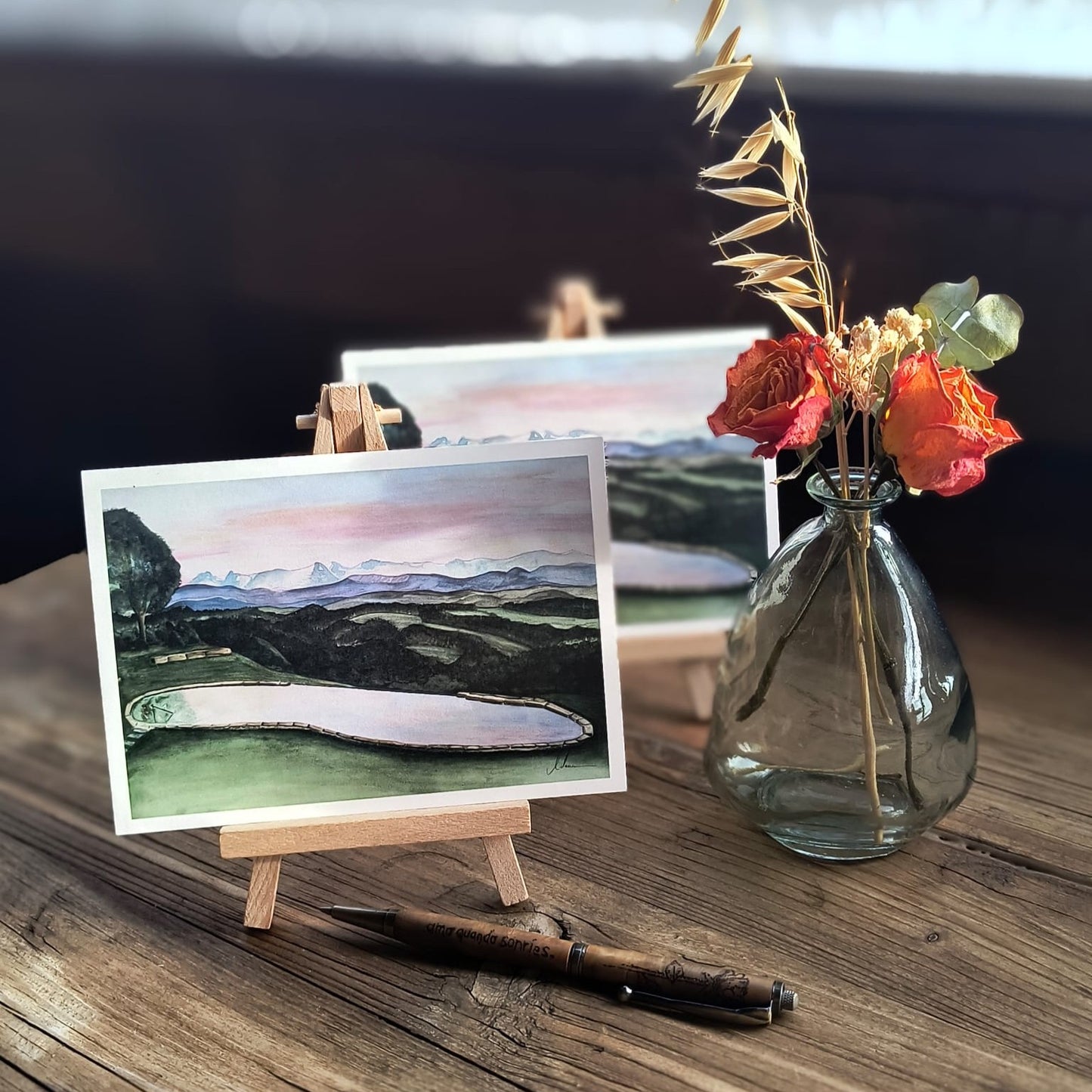 Postkarte Aquarell "Silent Reflection"