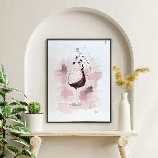 Aquarell A Glass of Wine