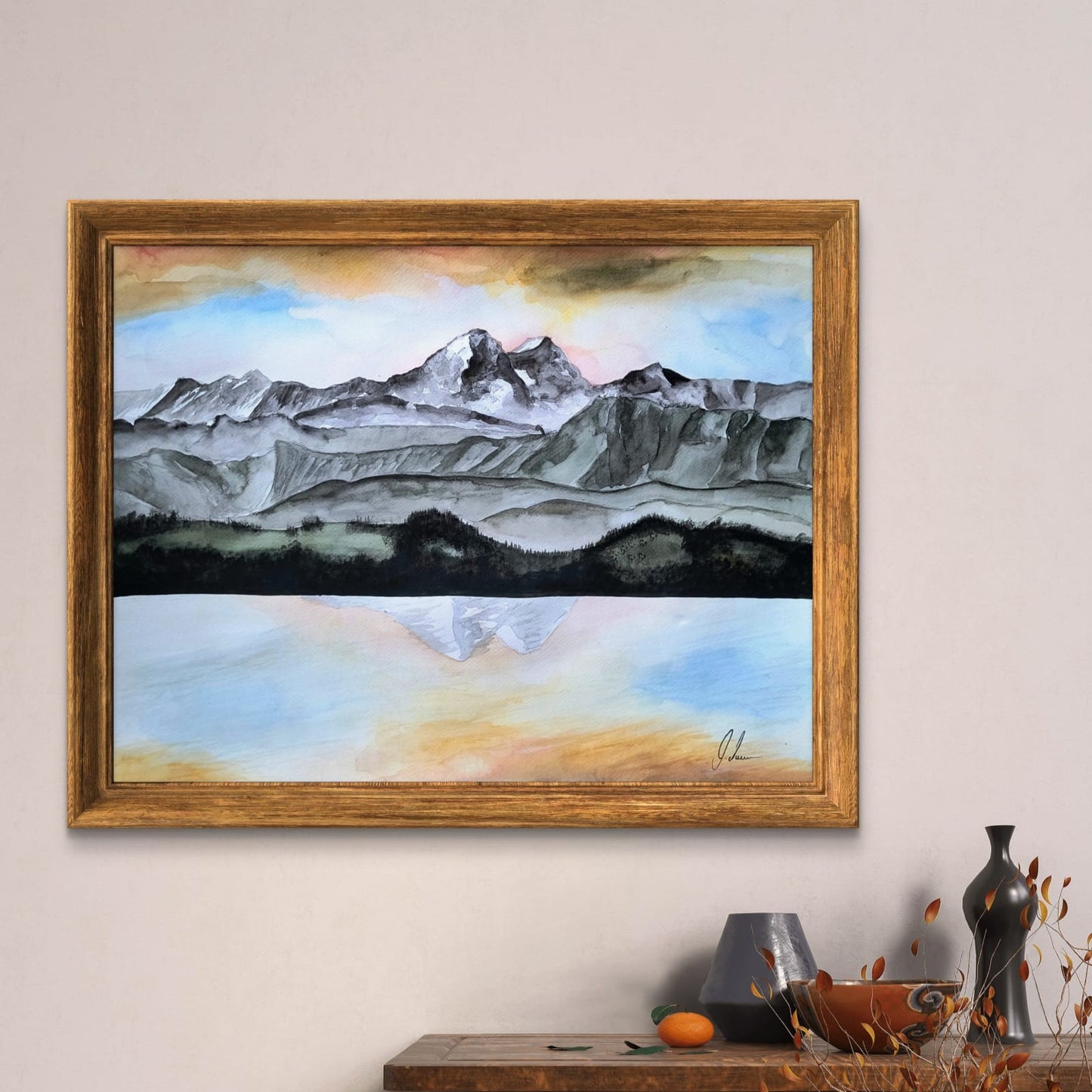 Aquarell "Silent Reflection"