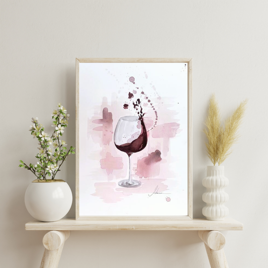 Aquarell "Dancing Wine" Original