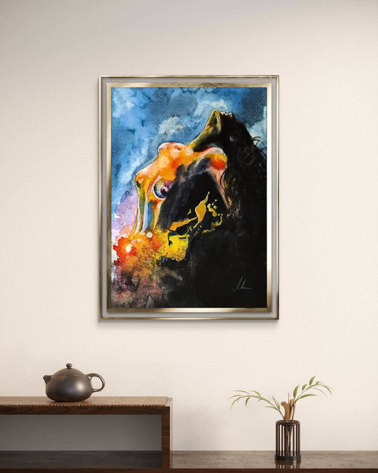 Aquarell "Embrace of Sensuality"