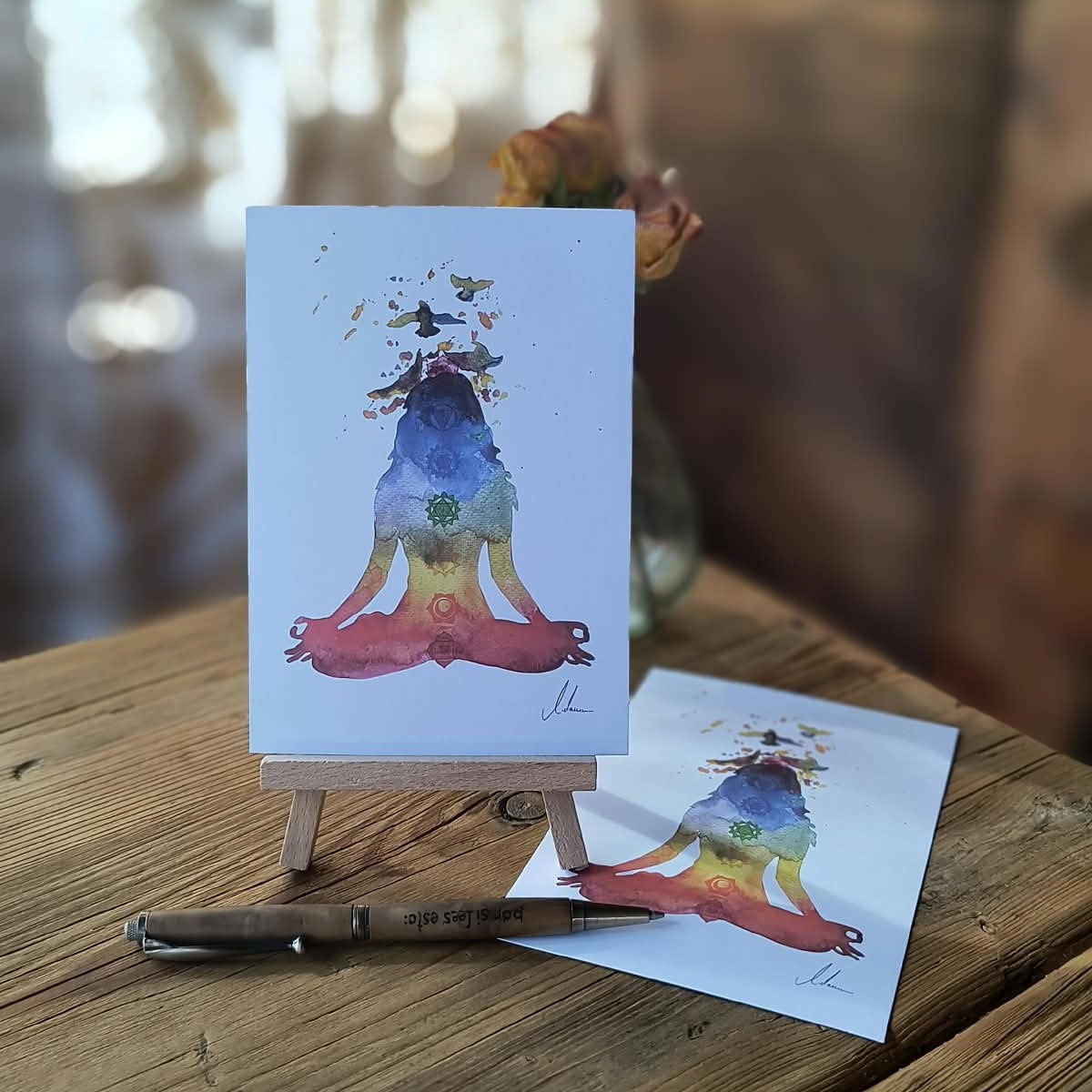 Postkarte Aquarell "Flowing Chakras"