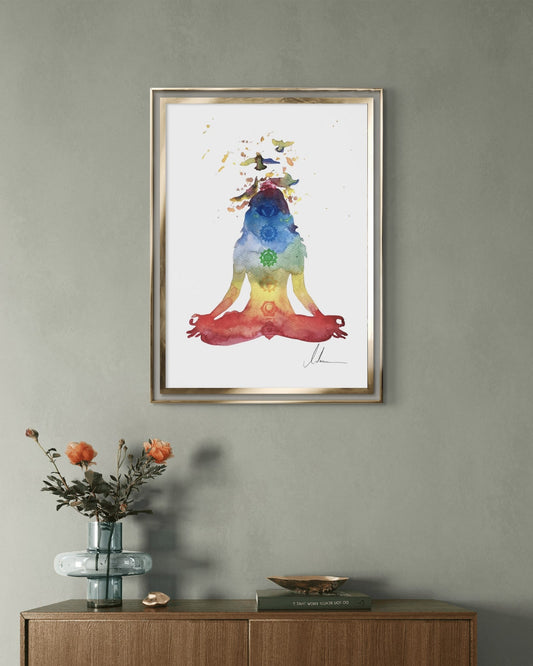 Aquarell "Flowing Chakras" Original