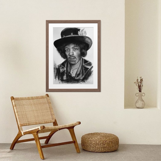 Kohlenbild "Jimi Hendrix"