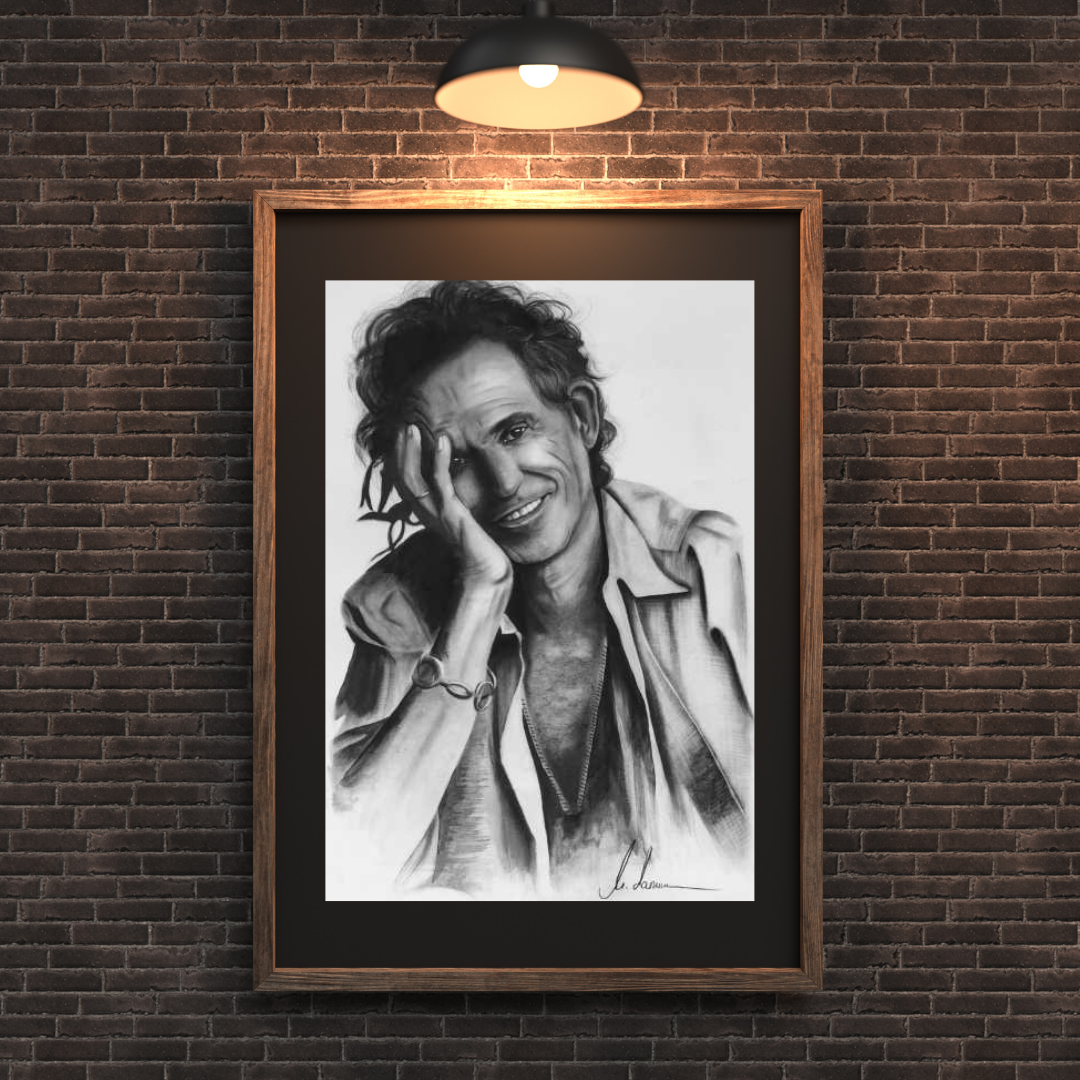 Kohlenbild "Keith Richards"