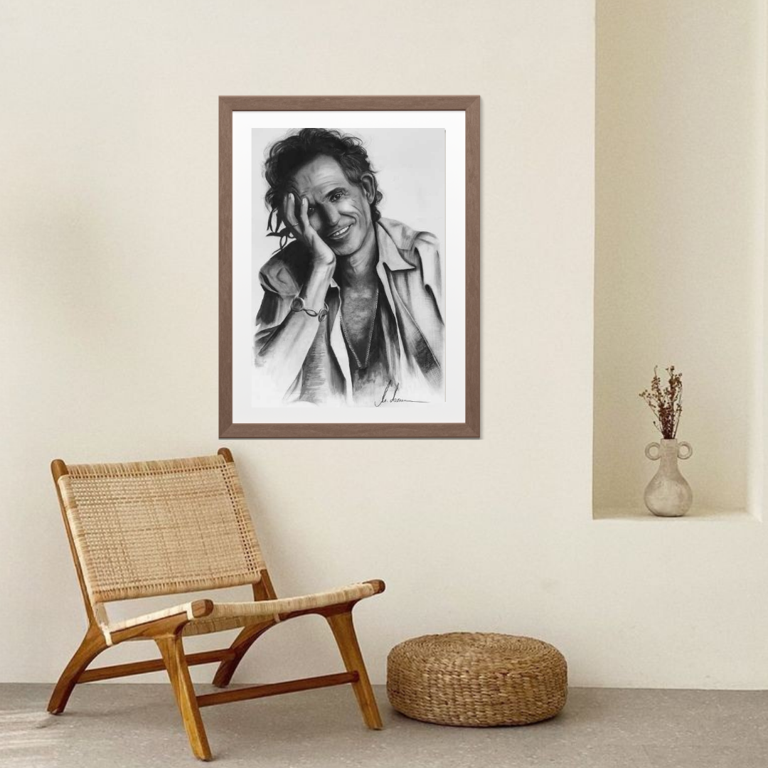 Kohlenbild "Keith Richards"