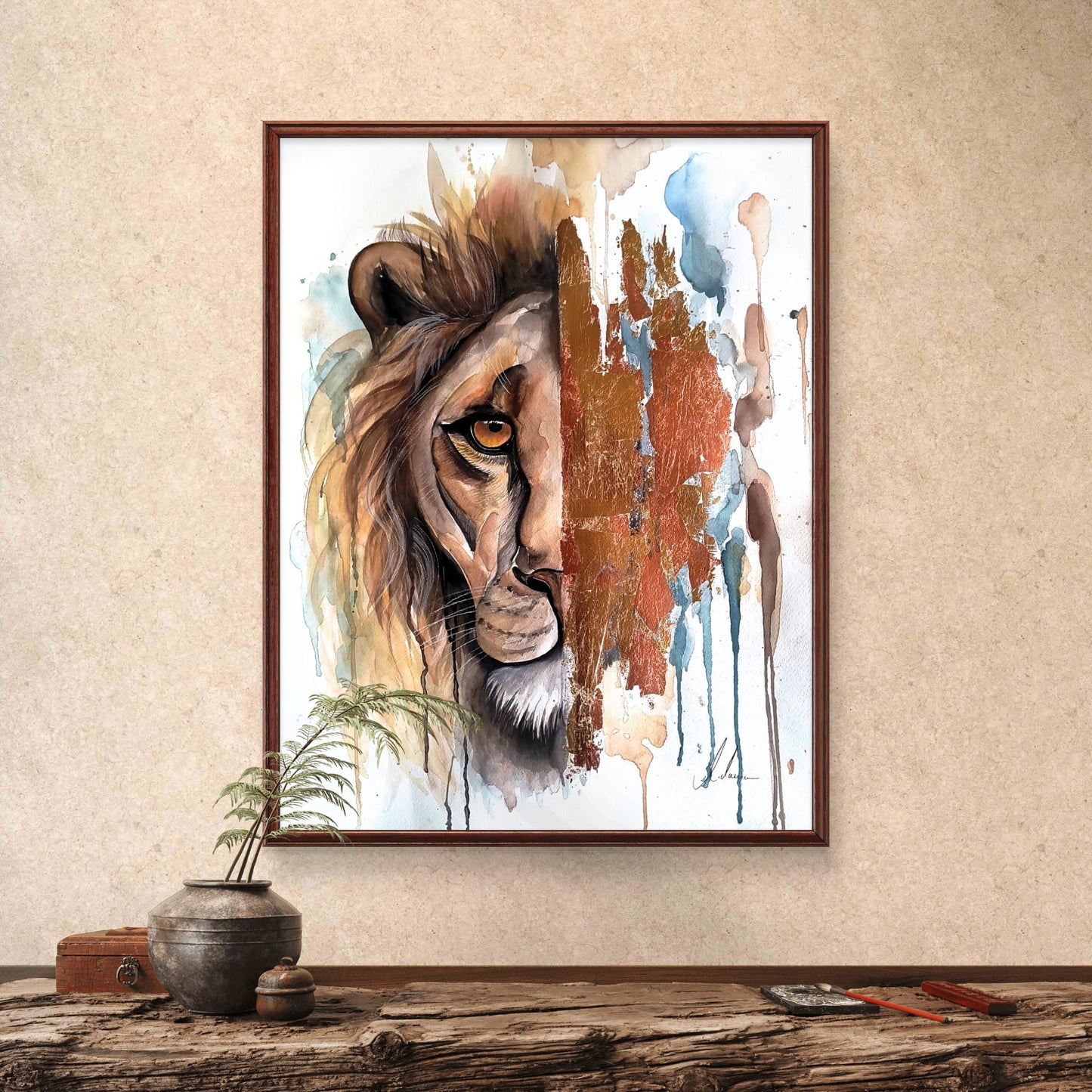 Aquarell "Lionheart" Original