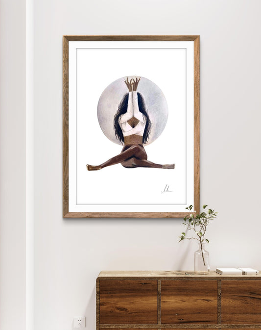 Kohlenbild "Moon Lotus"