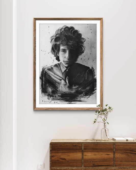 Kohlenbild "Bob Dylan"