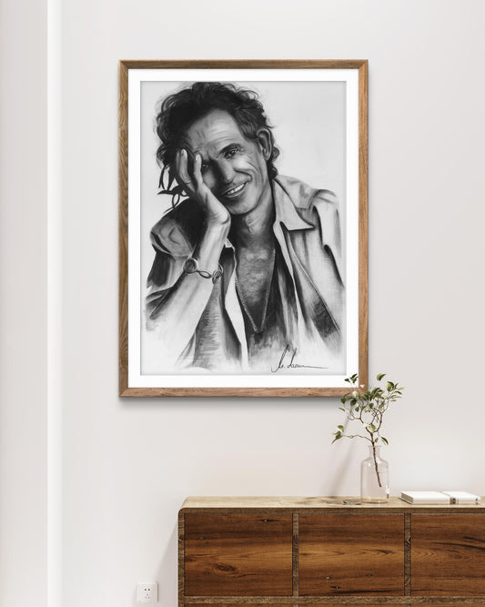Kohlenbild "Keith Richards"