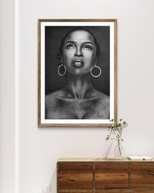 Kohlenbild "Lauryn Hill"