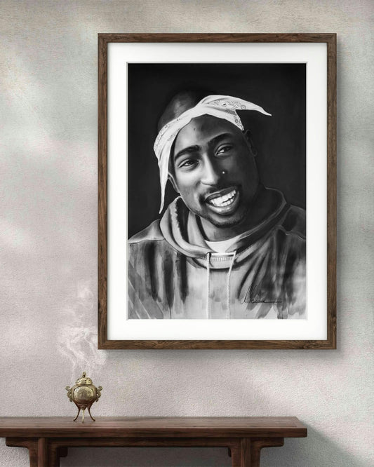 Kohlenbild "Tupac" Original
