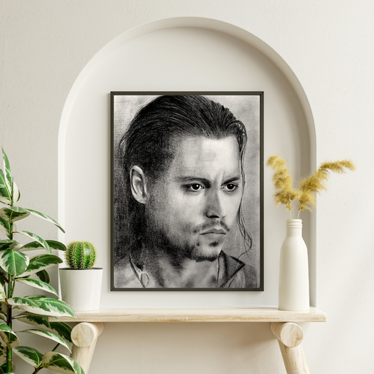 Graphitzeichnung Johnny Depp