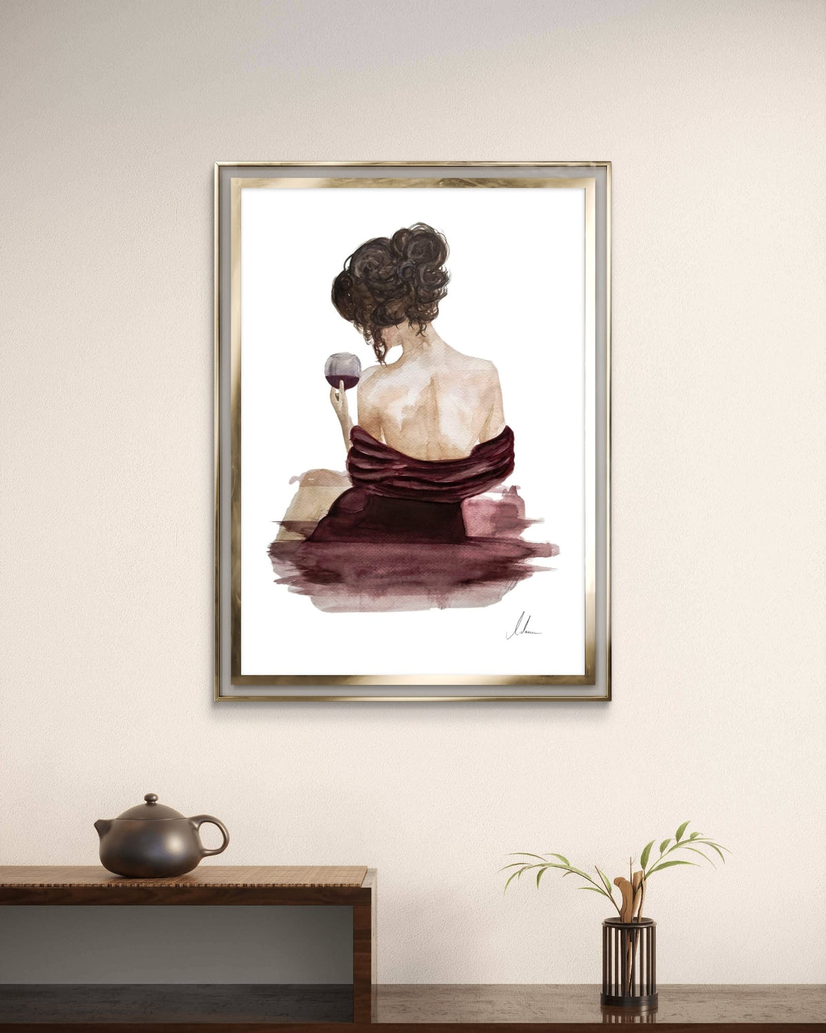 Aquarell "Silent Sip"