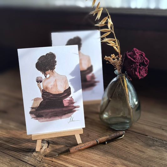 Postkarte Aquarell "Silent Sip"