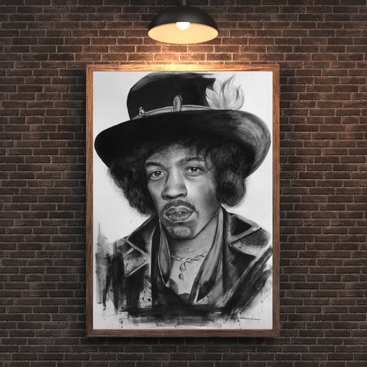 Kohlenbild Jimi Hendrix