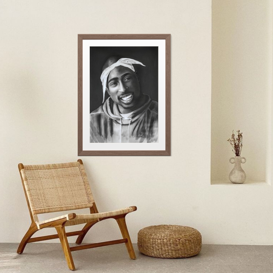 Kohlenbild "Tupac"